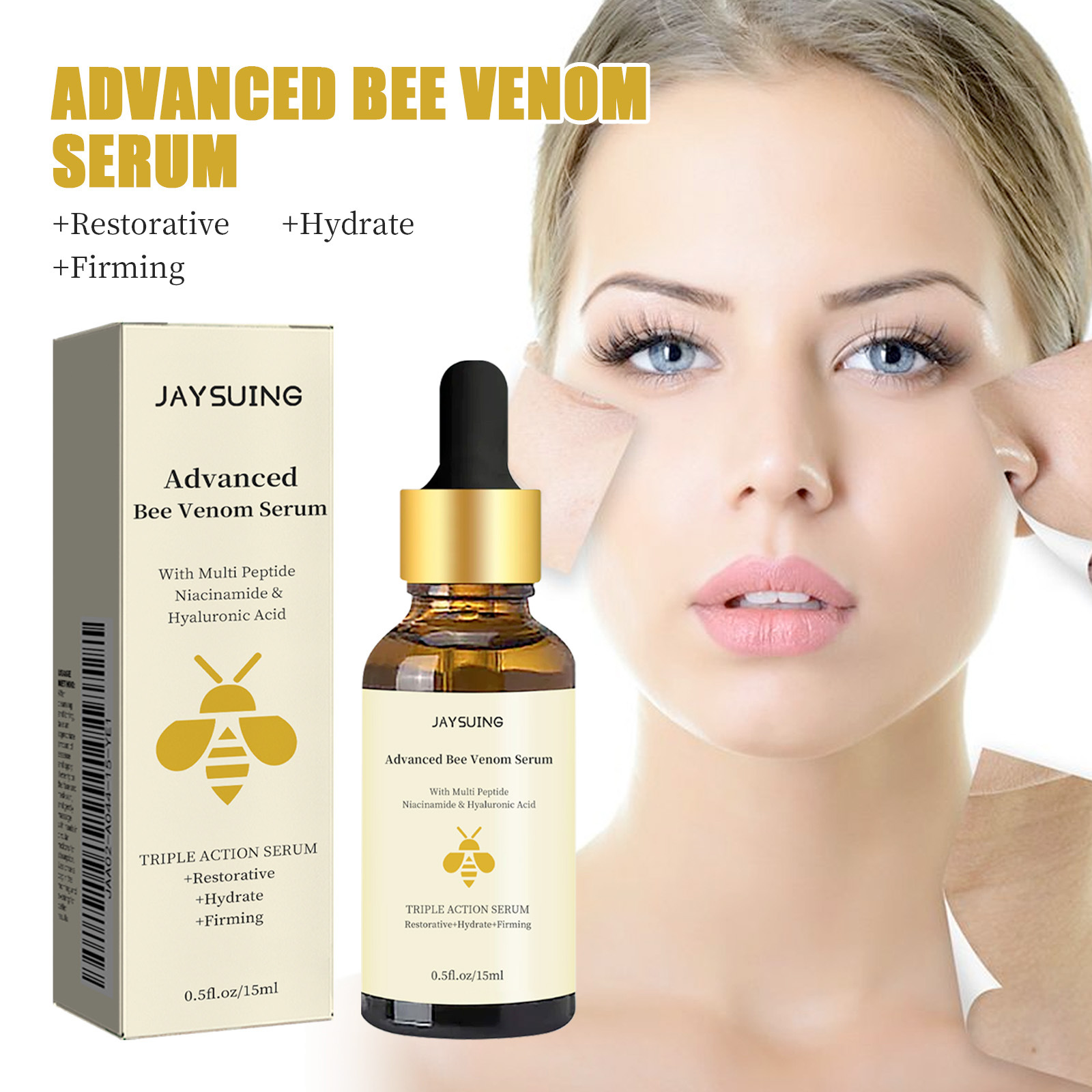Suero Facial de veneno de abej - Hyaluronic Acid Facial Serum reseña y precio