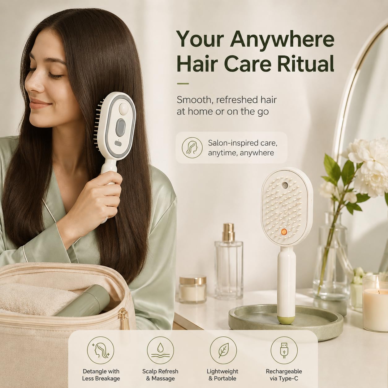Cepillo Eléctrico Pulverizador - Massage reseña y precio